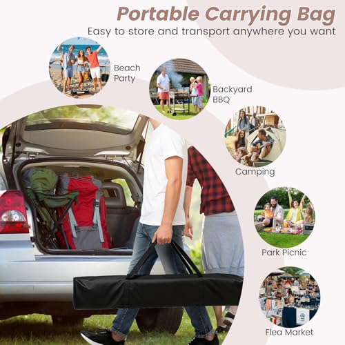 Tangkula 10x10 Ft Pop Up Canopy with Netting, Easy Up Outdoor Tent with Mesh Sidewalls, Carrying Bag, Adjustable Height, Portable Canopy Tent for Parties Events Camping Travel - color: Brown