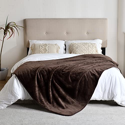 Waterproof Blanket for Bed Couch Sofa, Soft Liquid Pee Proof Pet Blanket for Dog Puppy Cat, Reversible Sherpa Fleece Furniture Protector (Brown, 50x60 inches) - color: Brown, size: 50x60 inches