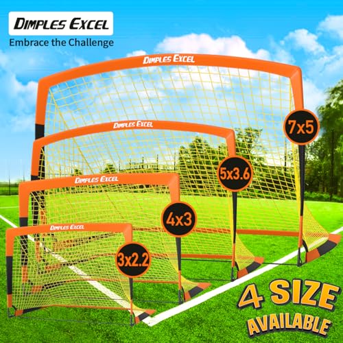 Dimples Excel Soccer Goals Kids Net for Backyard 7x5, 5x3.6, 4x3, 3x2.2 FT - style: 7'x5' FT, 1 Pack