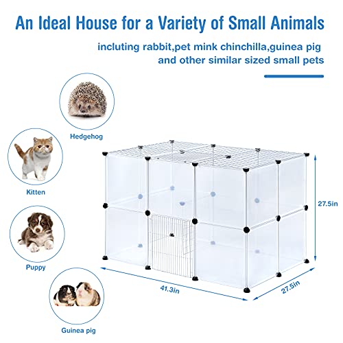 BRIAN & DANY Pet Playpen Indoor, Small Animal for Kitten Playpen, Guinea Pig Hedgehog Cages, Play Pen for Hamster Rabbit Bunny Clear Enclosure Fence, 13.8 X 13.8 inches, 28 Panels - style: 41.3"L x 27.5"W x 27.5"H
