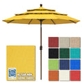 EliteShade USA 10-Year-Non-Fading 9ft 3-Tier Market Patio Umbrella, Commercial Grade Outdoor Table Umbrella with Crank Open, Windproof & UPF 50+ UV Protection, Heavy Duty Ventilation for Garden, Deck, Pool, Backyard, Beach & Bistro, Sunflower Yellow - col