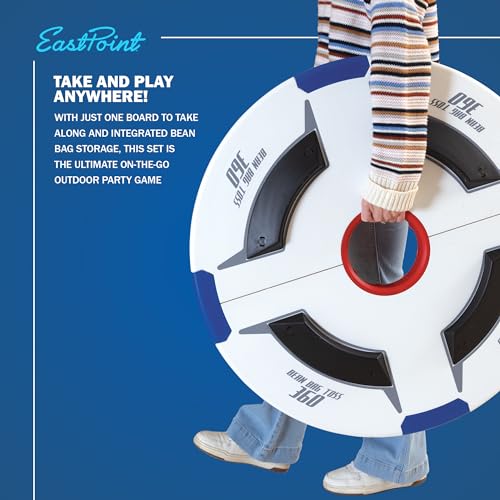 EastPoint Bean Bag Knockout Cornhole Board Set - Pack of 1 Board & 16 Bags - 360 Degree Cornhole Action for Backyard Games - Weatherproof Play for Outdoor Games