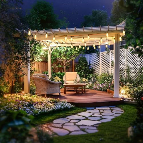 Outdoor String Lights 50 FT 26 Shatterproof LED Bulbs, UL Certified Patio Lights Outdoor Light Strings Waterproof for Patio Yard Outside Party Wedding, Connectable Dimmable 25 Sockets 2700K - size: 50 FT 25 Sockets