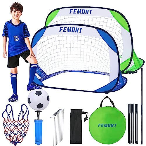 Soccer Goals Set for Backyard, 4x2.5FT Portable Pop Up Soccer Nets with Carrying Bag for Indoor Outdoor Games Practice Training Great for Kids and Adults