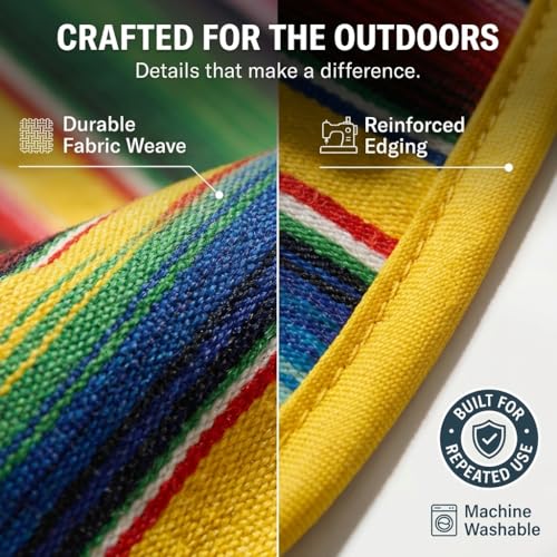 NEW 2026 Mexican Style XL Beach Blanket, Soft 3-Layers Thick Mat, Sand Free, Waterproof, Easy Fold