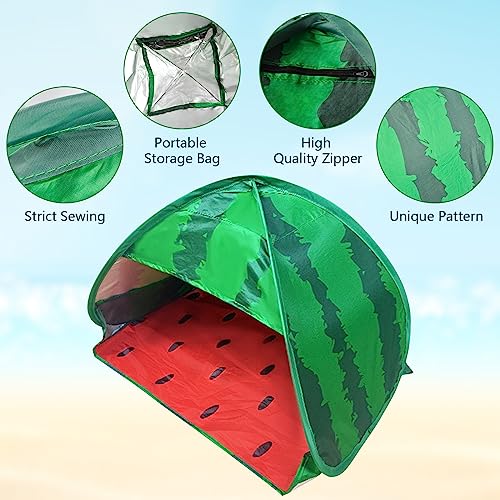 Dog Beach Tent Sun Shelter, 1 Pack Watermelon Portable Automatic Pop-up Sun Shelter Tent Instant Sun Shade Canopy for Puppy Small Pets, L - color: Watermelon, size: Large