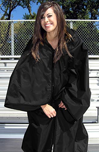 Ultimate SportsWrap - PATENTED - The Only WEARABLE Weatherproof/Stadium/Picnic/Sports Blanket, complete with Upper and Lower Zippers, Lined & Adjustable Hood and Inside Hand Warmers, 70" X 58"