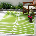 Fab Habitat Outdoor Rug - Waterproof, Fade Resistant, Crease-Free - Premium Recycled Plastic - Tropical Leaf Botanical - Large Patio, Deck, Sunroom, Camping, RV - Hilo - Green - 6 x 9 ft - color: Hilo - Green, size: 6' x 9' (Rectangular)
