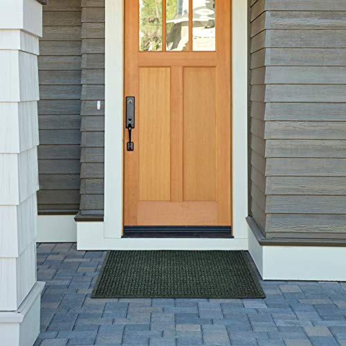 Hudson Exchange (35"x35", Evergreen) Waterhog Fashion Scraper Entry Square Floor Mat - color: Evergreen