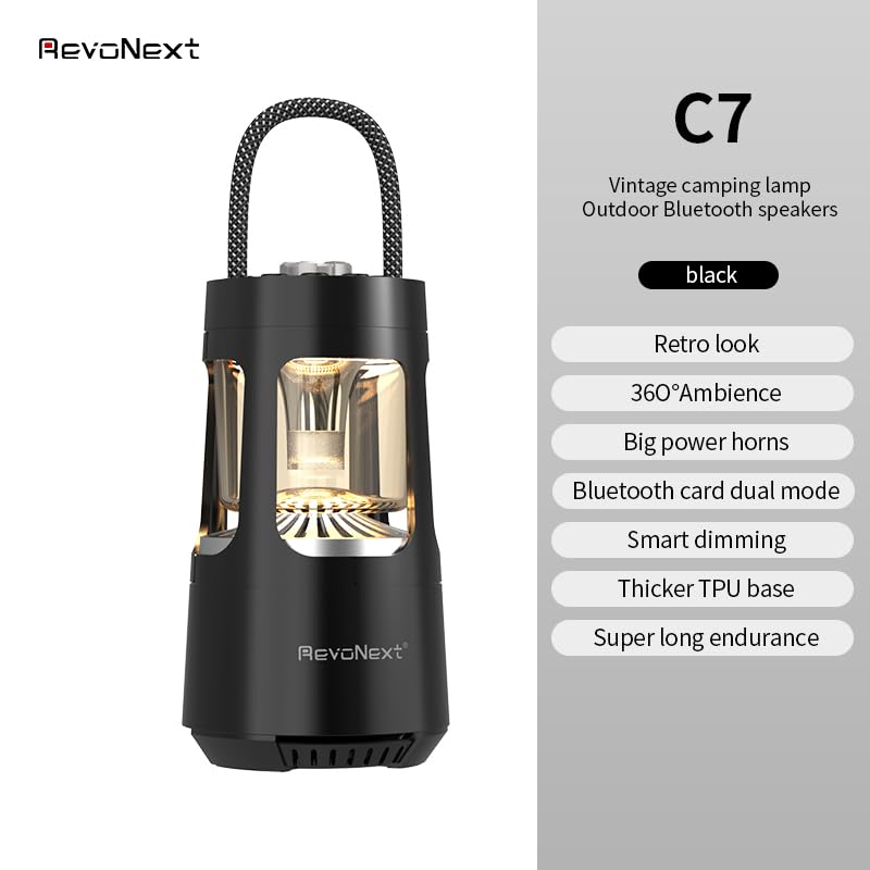 LED Camping Lantern Rechargeable,Outdoor Bluetooth Speakers, 4000mAh ,IPX4 Waterproof ,Dimmable Tent Lights for Power Outages, Decorations for Party Garden Patio/Pool (Black) - color: Black