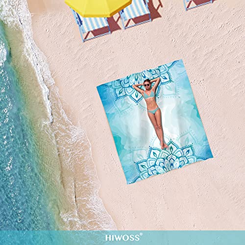Beach Blanket Waterproof Sandproof Oversized 95”x 80”,Sand Free Beach Mat with Corner Pockets,Portable Mesh Bag for Beach Festival,Picnic,Travel and Outdoor Camping (Mandala) - color: Mandala