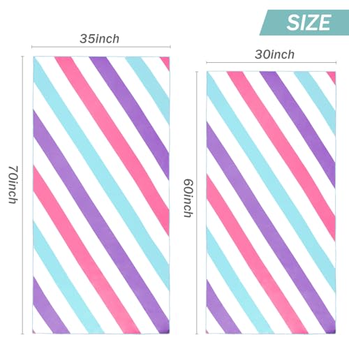 Whale Flotilla 2 Pack Large Quick Dry Beach Towel (30"x60"), Microfiber Sand-Free Beach Towel Set, Super Absorbent Compact Pool Travel Accessories, Green and Pink - color: Green/Pink, size: 60.00" x 30.00"