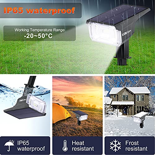 LEREKAM Solar Spot Lights, IP65 Waterproof 40 LEDs Landscape Spotlights,USB & Solar Powered Wall Lights Dark Sensing Auto On/Off,3 Modes Outdoor Solar Garden Lights for Yard Porch 2 Pack - color: Cool White, size: 2 Pack