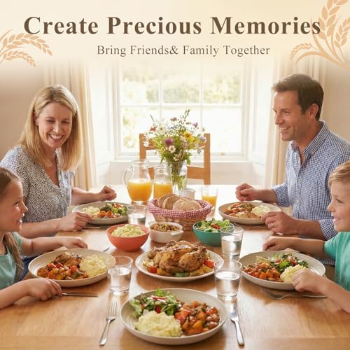 Dinner Plates Set for 8, Wheat Straw Plate 10 Inch, Unbreakable Serving Plates for Salad, Fruit, Microwave and Dishwasher Safe Round Plate for Restaurant, Camping, Kitchen - Beige - color: Beige, size: 10 Inch