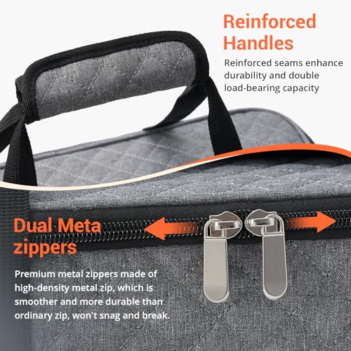 Insulated Casserole Carrier Portable Food Tote for Hot or Cold – Fits 9"x13" Baking Dish, Lasagna Holder for Parties, Picnic, Travel, Beach - Grey - color: Gray