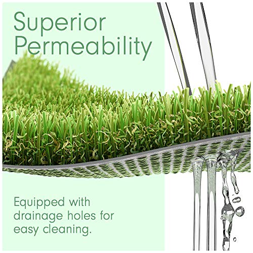 7.5 x 74 Feet Artificial Grass Mat for Lawn/Deluxe Realistic Synthetic Turf Rug [Thick Carpet of Fake Grass Patch Pads for Outdoor, Landscaping, Pets, Dogs, Puppy Potty, and Backyard]