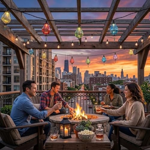 Vigdur Multicolor Outdoor String Lights with 10 Bulbs Connectable Waterproof, Indoor Outdoor Patio Light for Party Wedding Bedroom Cottagecore Decor - color: Culinan