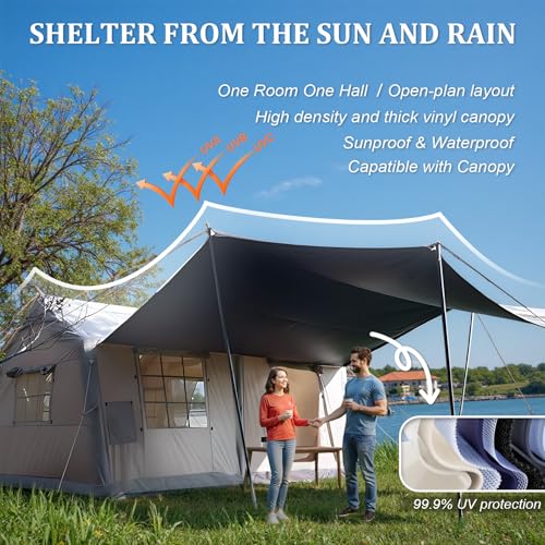 SENLEETO Inflatable Tents for Camping, Large Inflatable Camping Tent with Hand Pump, Easy Setup Tents for 4-6 People, Portable Glamping Tent - size: 157.5 inch*118.1 inch*86.6 inch/10-12 People