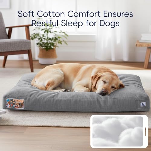 Sytopia 36 Inch Indestructible Dog Beds for Large Dogs, Chew Proof Waterproof Pet Crate Pad with Machine Washable Removable Cover, Great for Indoor, Outdoor, Crate, Patio Use, Grey - color: Grey, size: Large