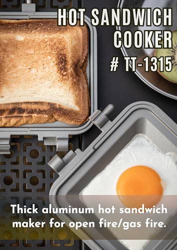 camping moon Sandwich Maker Hot Sand Single Burner Gas Fire Open Fire Compact Aluminum TT-1315 - color: Silver