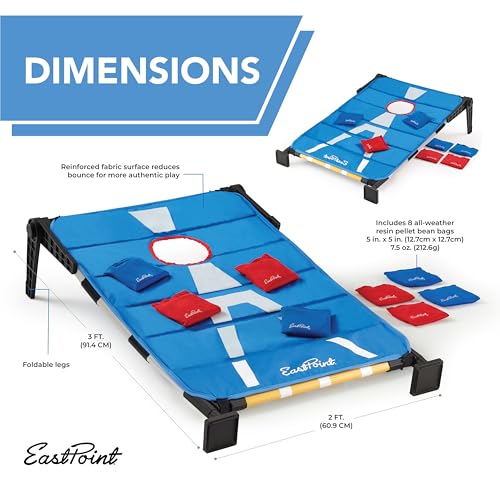 EastPoint 3-in-1 Tailgate Cornhole, Ladderball, Bottle Smash Combo Game - Blue - Versatile 3-in-1 Set for Outdoor Games - Portable Transport for Backyard