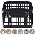 Pet Playpen Foldable Gate for Dogs Heavy Plastic Puppy Exercise Pen Small Pets Fence Puppies Folding Cage 4 Panels for Puppies and Small Dogs House Black (33.5x33.5 Inches) - color: Black, style: Black 4*panel