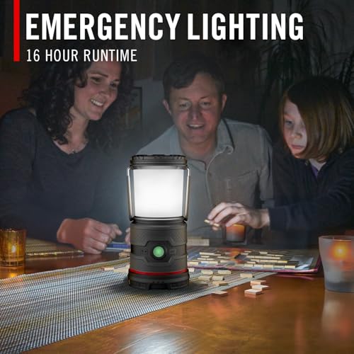 COAST EAL35R 1000 Lumen Voice-Controlled LED Emergency & Camping Area Lantern with Warm, Cool White, Day, Red & Red Flashing Mode, Power Bank Functionality - Black - color: Black