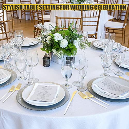 60 Pieces Stainless Steel Tableware Set Silverware Set Flatware Cutlery Utensils Spoon Fork Knives Service for 12 for Home Restaurant Apartment and Kitchens(White Gold) - color: White Gold
