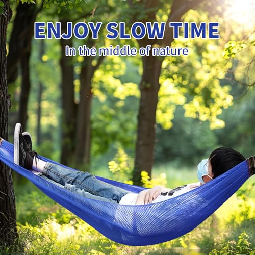 Outdoor Hammock, Load Bearing Camping Hammock, Travel Hammock with Storage Bag for Garden Beach Yard Travel (Blue) - color: Blue, size: One Size