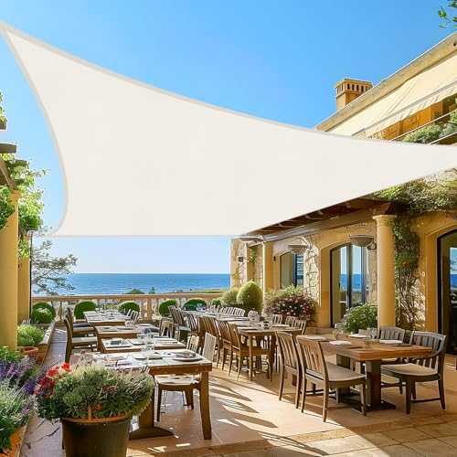 Artpuch Sun Shade Sail Cream 7'X11'Customized Curved Edges Rectangle Canopy 95% UV Block Sun Shade for Outdoor Patio Garden Backyard (We Make Custom Size) - color: Cream, size: 7'X11'Customized
