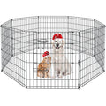 Pet Playpen Dog Pen Foldable Dog Exercise Fence 8 Panels 30 Inch Kennels Pet Playpen Options Ideal for Pet Medium Animals Outdoor Indoor - style: 24'' x 30'' x 8PCS