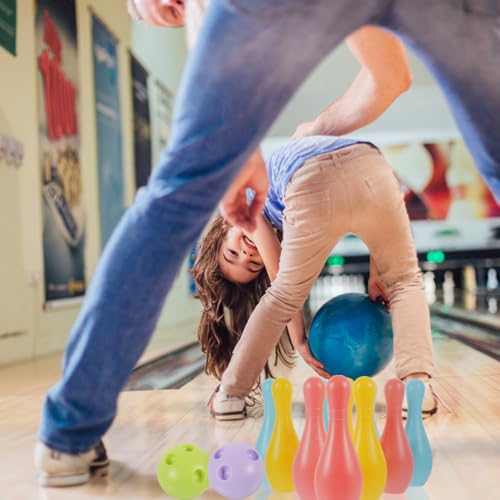 VOSAREA 1Set Plastic Bowling for Indoor Outdoor Recreational Bowling Plaything Fun Pin and Ball for Parties