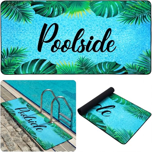 Tinideya Poolside Non Slip Mat Walk Pool Mats for Floor Outdoor Rubber Mats with Drainage Outdoor and Indoor Dock Safety Pool Mat (24" X 68") - size: 10" x 12" (Rectangular)