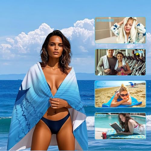 Microfiber Lightweight Beach Towel 63"x31.5" Sand Free Towels Travel Swim Pool Yoga Gym Camping for Adults Women Men Beach Essentials Accessories Vacation Gift Palm Tree (Palm Tree-2, 63"x31.5") - color: Palm Tree-2