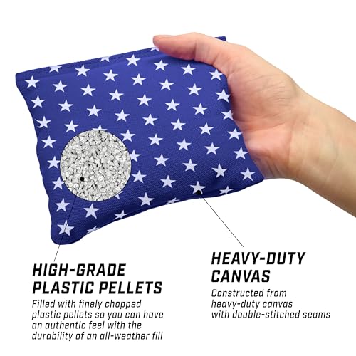 GoSports Official Regulation Cornhole Bean Bags Set of 8 – for Competitive Cornhole Games - All Weather - American Stars and Stripes or Red and Blue - color: American Stars and Stripes