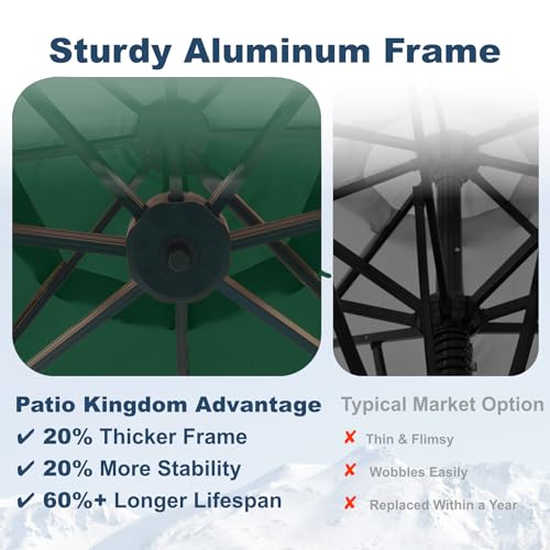 11FT Cantilever Umbrella with Base Large Curvy Outdoor Aluminum Offset Umbrella w/ 360° Rotation, UV Resistant Canopy for Patio, Garden, Backyard, Forest Green - color: Forest Green, size: 11FT
