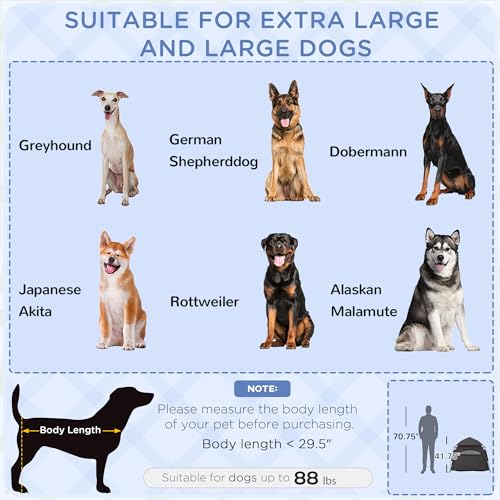 PawHut Pop Up Dog Tent for Extra Large and Large Dogs, Portable Pet Camping Tent with Carrying Bag for Beach, Backyard, Home - color: Dark Gray