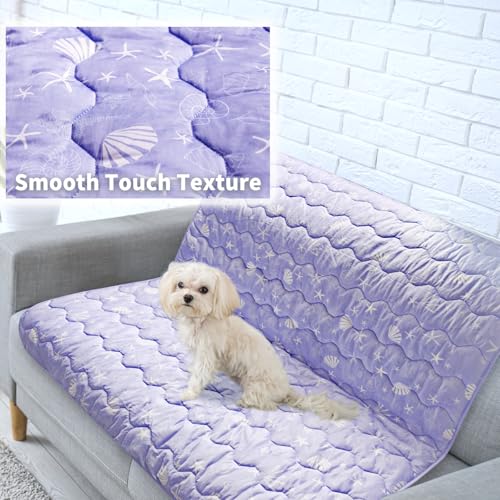 NWK Dog Cooling Blanket, Q-Max>0.345, Ice Silk Cool to Touch Material, Bed Cover, Furniture Protector Couch Sofa for Summer, Anxiety Relief-Machine Washable (Lavender,60'' X 80'') - color: Lavender, size: 60*80