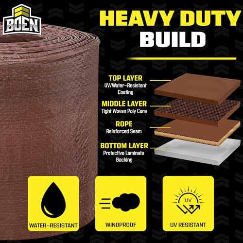 Multi-Purpose Large Tarp Waterproof Cover | Brown, 9' x 12' 5 Mil Thick | Rip Proof Tarps | Thick Weave Material, UV Resistant Great for Tarpaulin Canopy Tent, Boat, RV or Pool Cover - color: Brown - 5 Mil, size: 9' x 12'