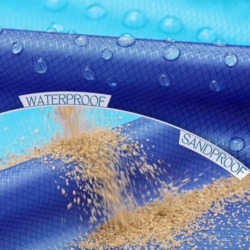BYDOLL Beach Blanket 78''X81'' Waterproof Sandproof Suits1-4 Adults Oversized Lightweight Large Blanket Picnic Mat for Beach Sand Free Travel Camping Hiking Picnic - color: Blue2 Mix, size: 78"X81"