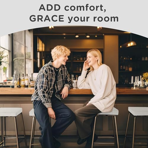 AddGrace Anti-Slip Bar Stool Cushions Square Bar Stool Seat Cushions with Ties Set of 4 Small Square Chair Pads with Machine Washable Cover 12"X12"X2" (Silver Grey) - color: Silver Grey