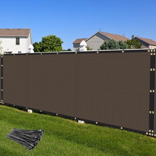 Privacy Fence Screen 6' x 3' Fencing Cover Heavy Duty Mesh Windscreen Cloth for Outdoor Garden Patio Backyard Chain Link Fence Brown - color: Brown, size: 6' x 3'