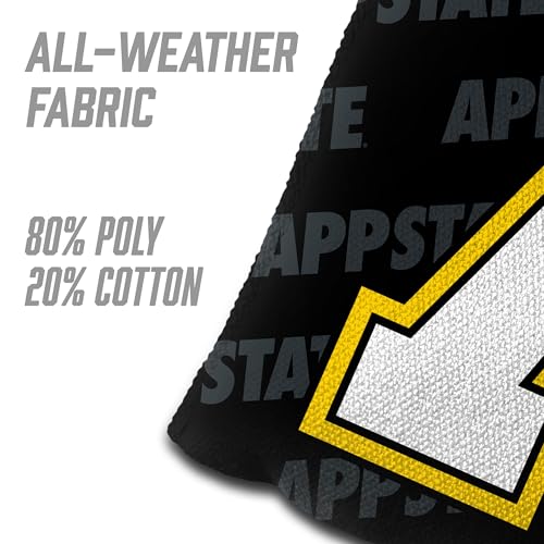 YouTheFan Officially-Licensed NCAA Set of 4 Cornhole Bags - All Weather Regulation 6” x 6” Size - 16oz Weight - Designed in USA - color: Appalachian State Mountaineers - Black