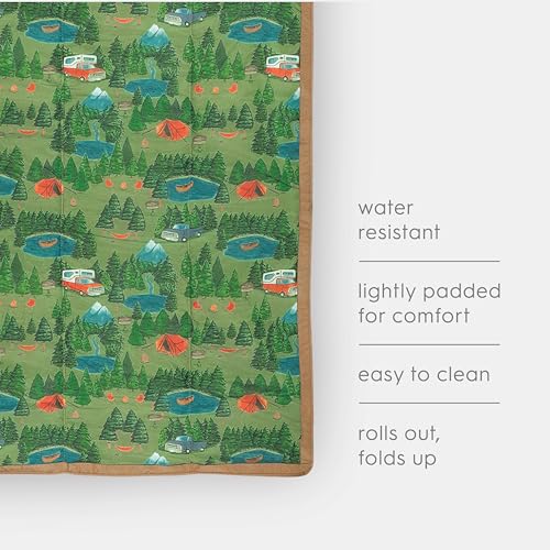 Little Unicorn 5'x7' Outdoor Family Picnic & Beach Blanket | Durable & Water-Resistant Fabric | Compact Fold & Easily Wipes Clean | Zipper Pocket (Camp) - color: Camp, size: 5 x 7