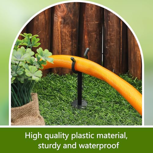 Taiyin 20 Pcs 3/4'' Garden Hose Holder Brackets Garden Guide Holder Decorative Outdoor Guide Stakes Support Spike Plant Tool to Keep Off Lawn for Yard (Black) - color: Black