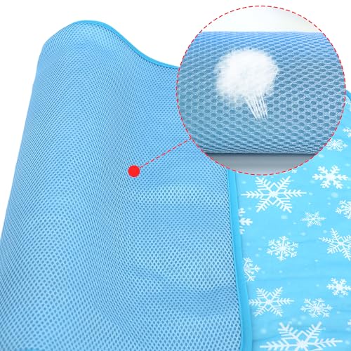 NACOCO Summer Pet Cooling Mat - Cat Dog Cushion Pad Sleeping Cool Snowflake Comfortable Soft for Pets Kids and Adults (Blue Snowflake, S) - color: Blue Snowflake, size: S: 15.5'' x 19.5''