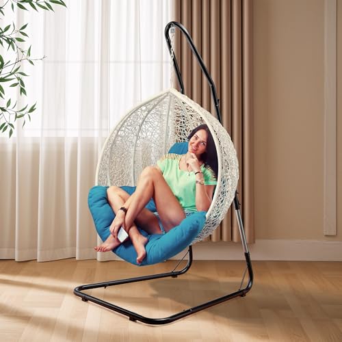 Sorbus Durable Hammock Chair Stand Hanging Chair Stand- Heavy Duty Steel Sensory Swing Stand- Weather & Rust Resistant- Adjustable Portable Stand 330lbs for Tree,Lounger,Air Porch,Indoor/Outdoor,Patio - size: 53 x 45 Adjustable Stand