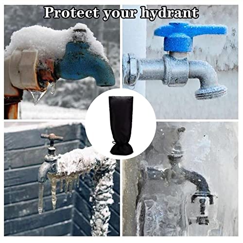 Outdoor Faucet Covers for Winter Freeze Protection,25.2"X14" Hose Bib Covers for Winter,Reusable Thicker Waterproof Insulated Spigot Cover Black - color: 25.2"X14" faucet cover