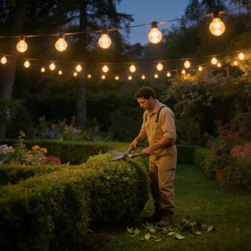 Outdoor String Lights 150FT with Remote Dimmer, G40 Globe LED Patio Lights with 75 Edison Plastic Bulbs(4 Spare), Waterproof Hanging Lights for Backyard Balcony Yard Deck Garden Party - style: 150FT-G40(Remote+Dimmer)