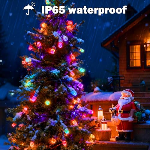 SOLARBABY Solar Christmas Lights Outdoor,142Ft 400 LED Crystal Beads Solar String Lights with Remote,19 Mode Christmas Light Solar Power Waterproof for Garden Patio Xmas Tree Christma Decor,Multicolor - color: Muticolor, size: 1 Pack